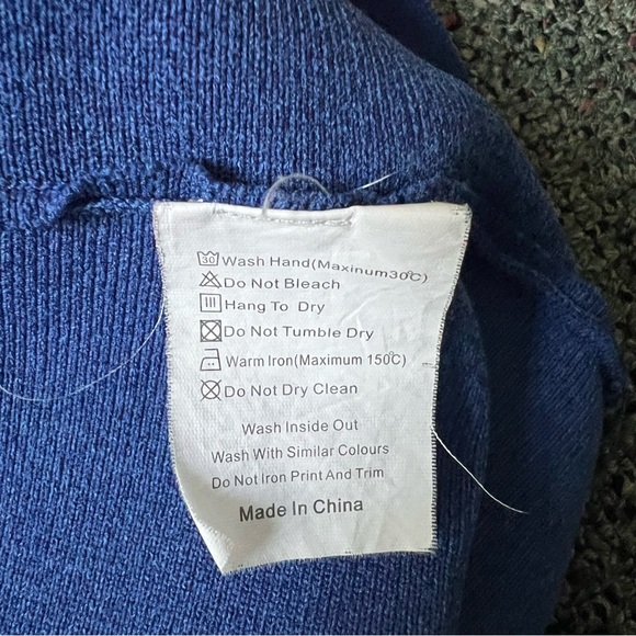 Blue & Black Stripe Column Skirt Midi Knee-Length Modest Sweater Stretch Skirt S - Picture 8 of 12